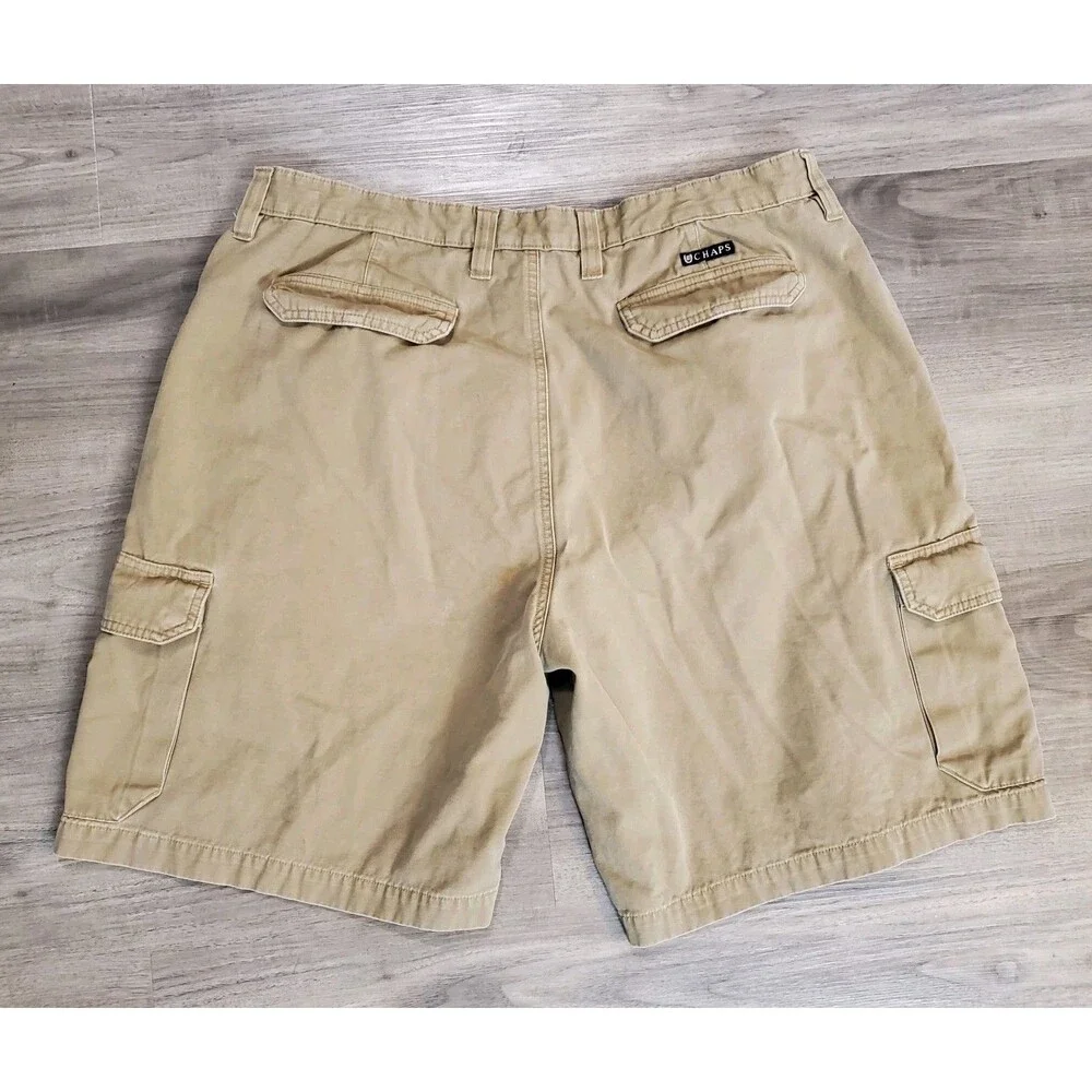 Chaps Polo Ralph Lauren Cargo Shorts Mens Sz 38 Tan Cotton Multi-Pocket Utility